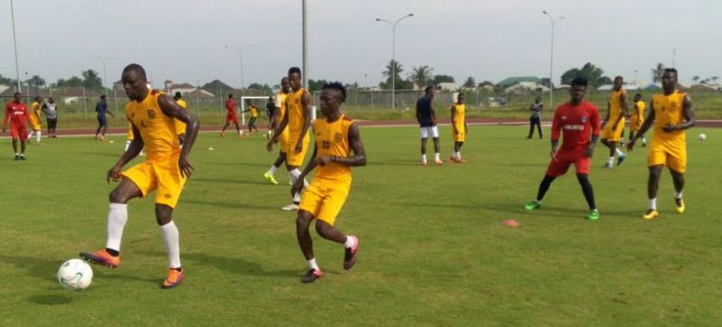 Akwa United FC players training